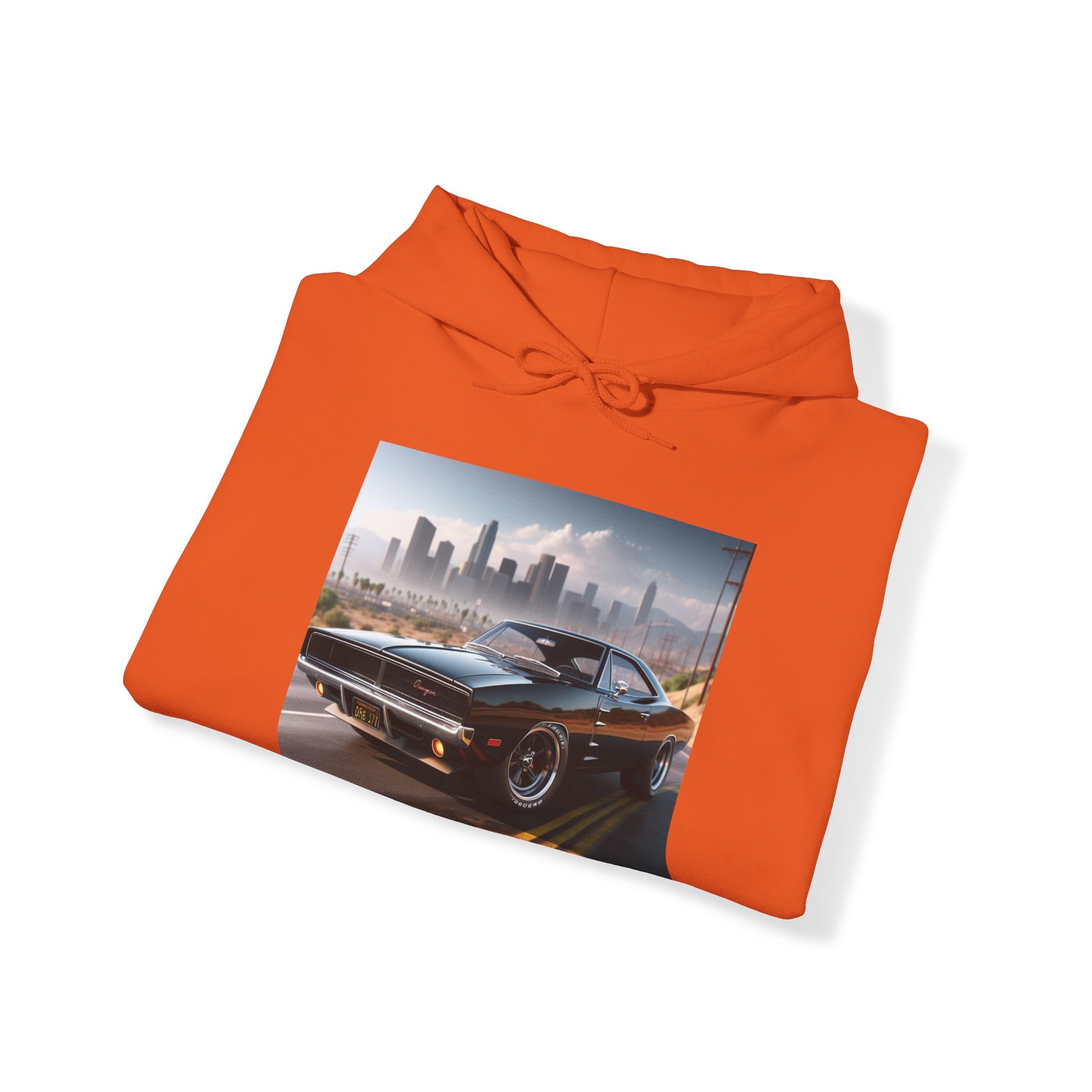 1970 Black Dodge Charger Hoodie Hoodie Printify