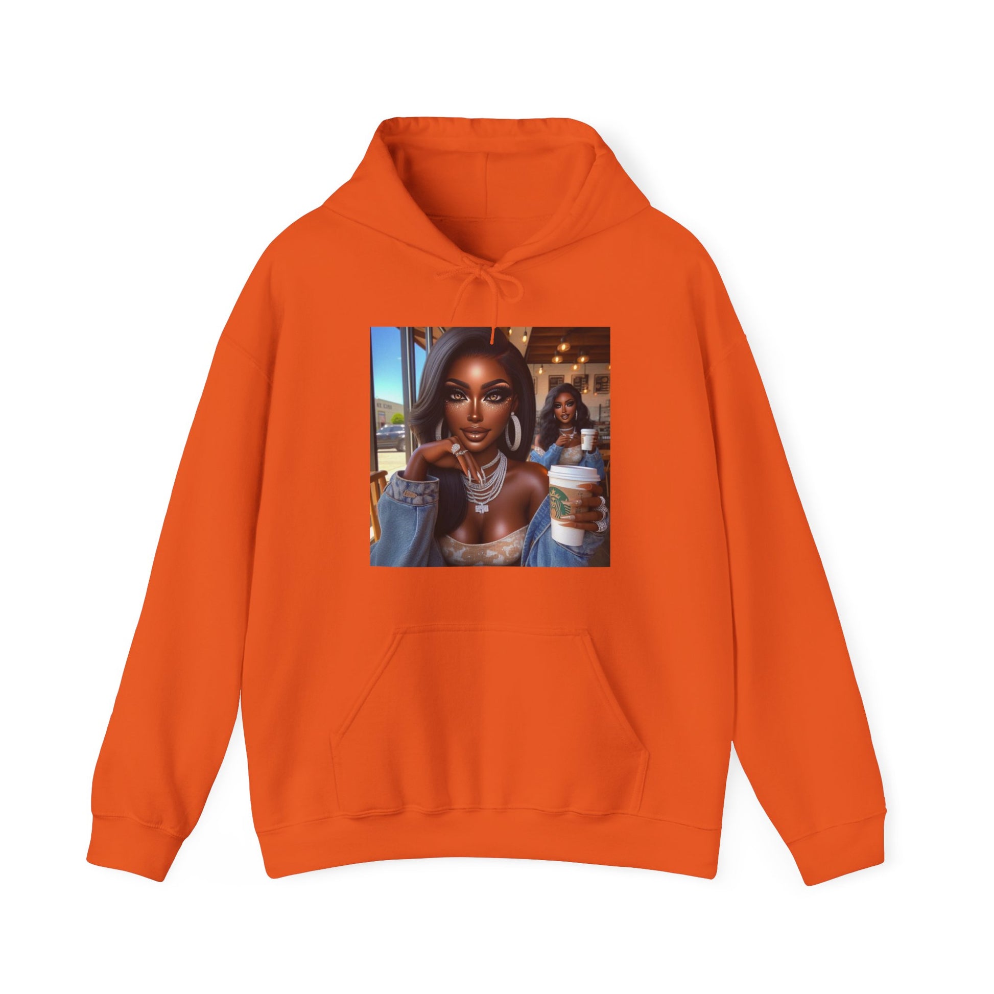 Coffee Baddies Hoodie Hoodie Printify Orange S