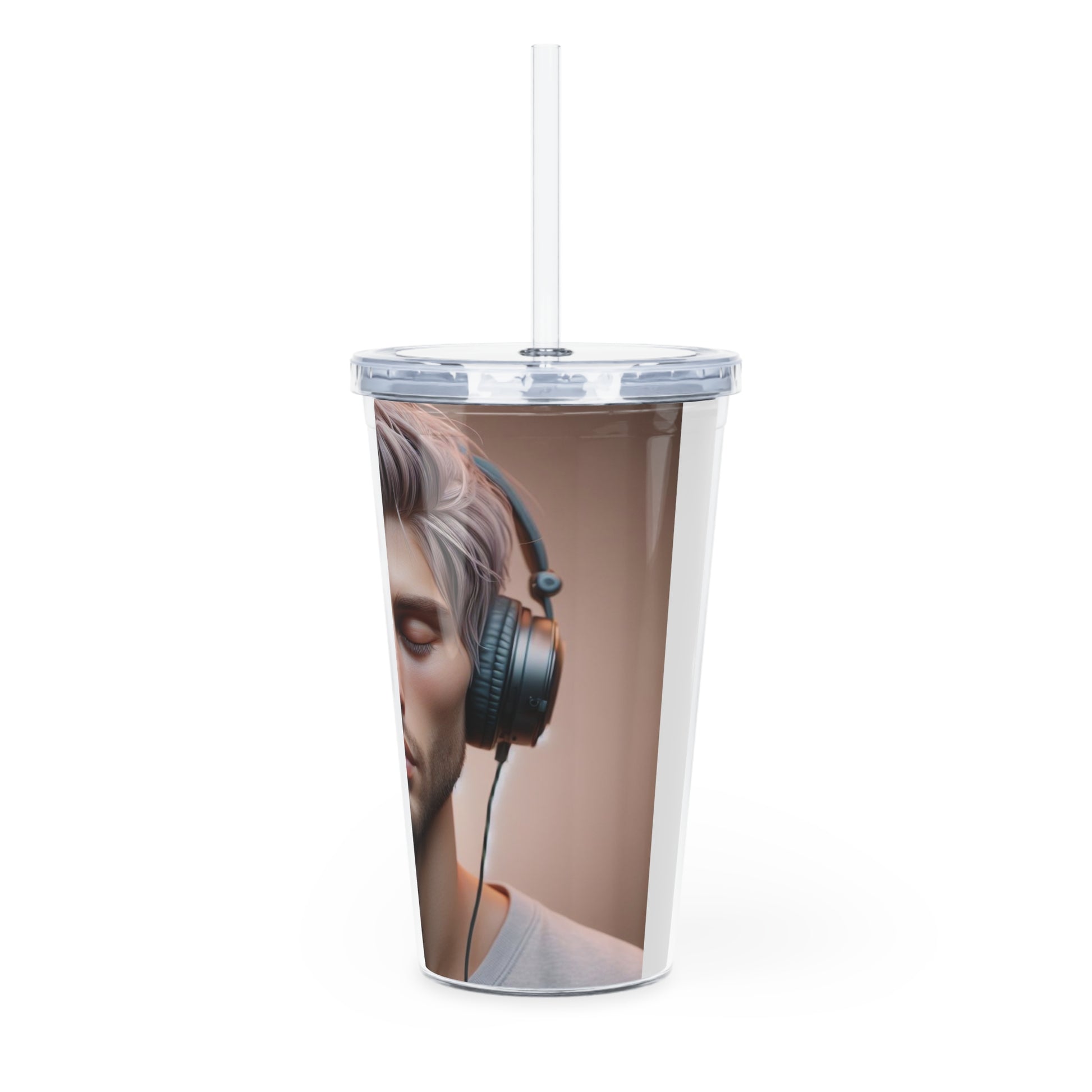 Music Vibes Tumbler with Straw Mug Printify