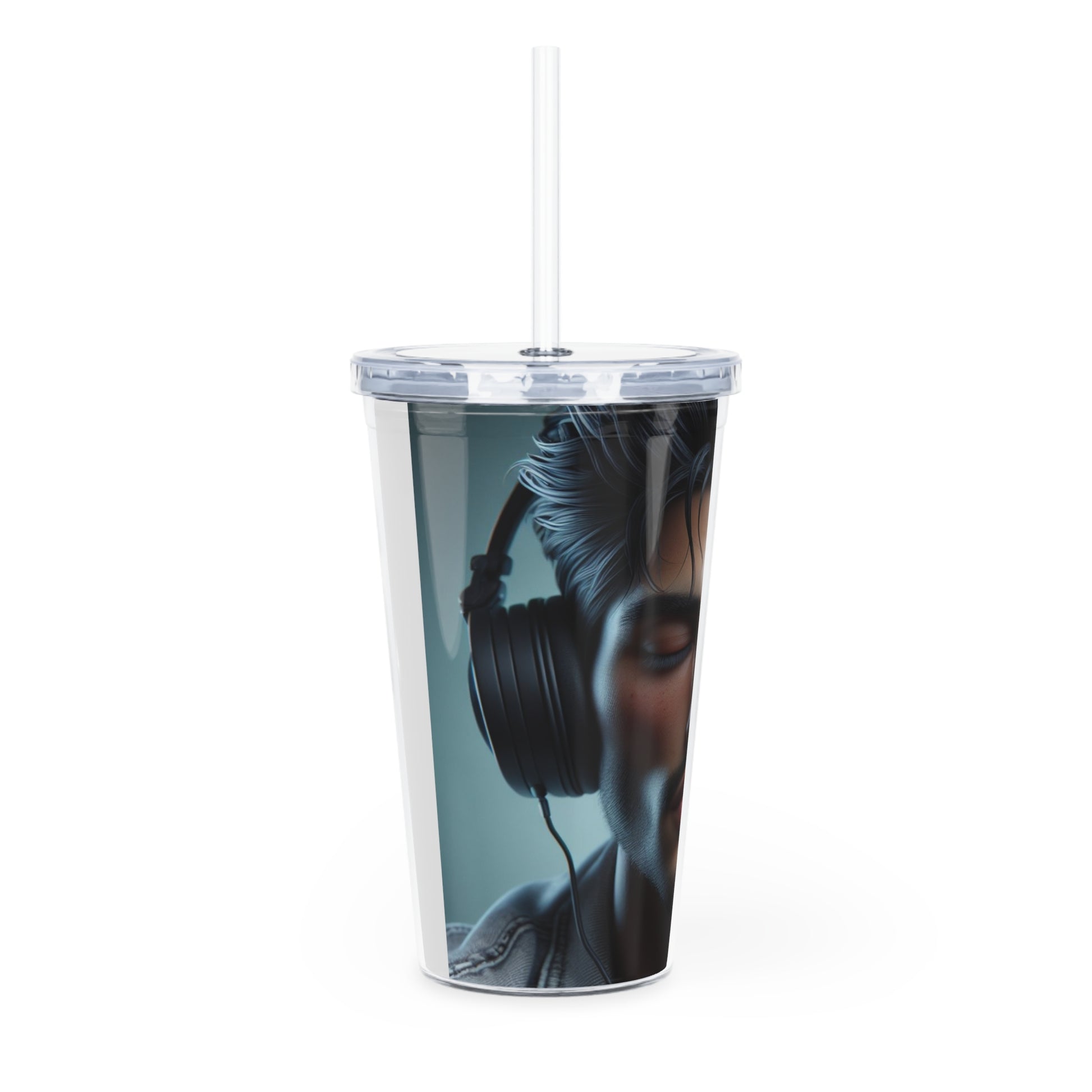 Music Vibes Tumbler with Straw Mug Printify