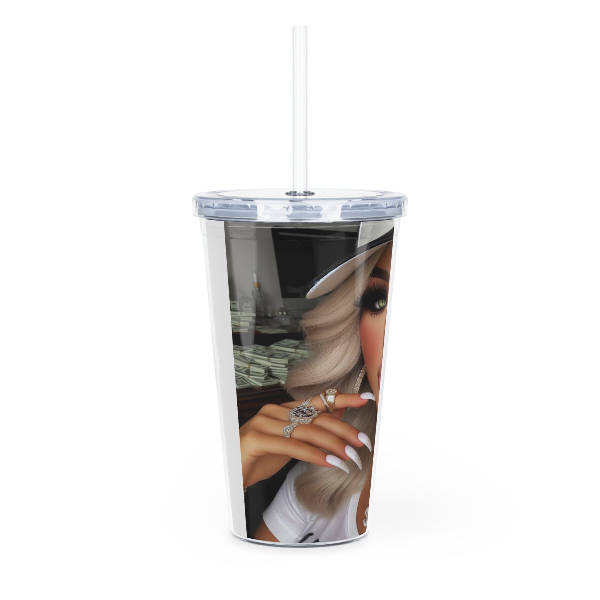 Big Money Tumbler with Straw Mug Printify