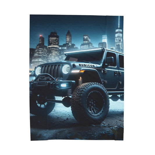 Gray Rubicon Plush Blanket blankets Printify 60" × 80"