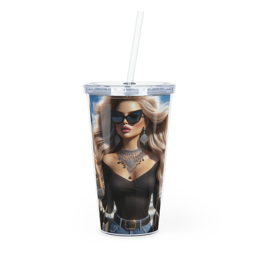 Let's Shop Tumbler with Straw Mug Printify 20oz Transparent
