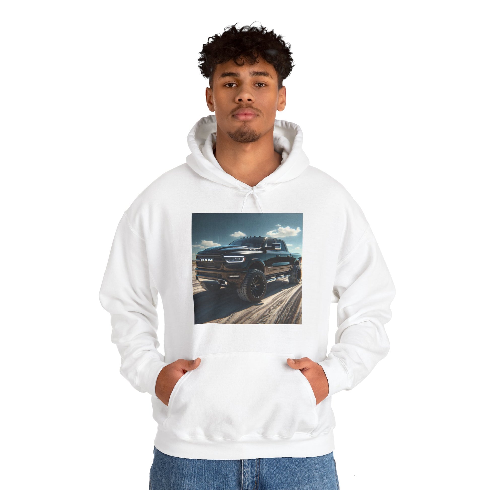 Black Dodge Ram Hoodie Hoodie Printify