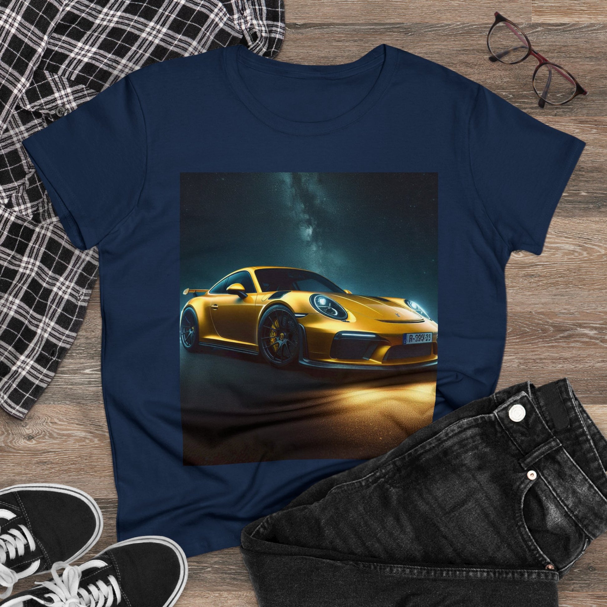 Yellow Porsche T-Shirt T-Shirt Printify