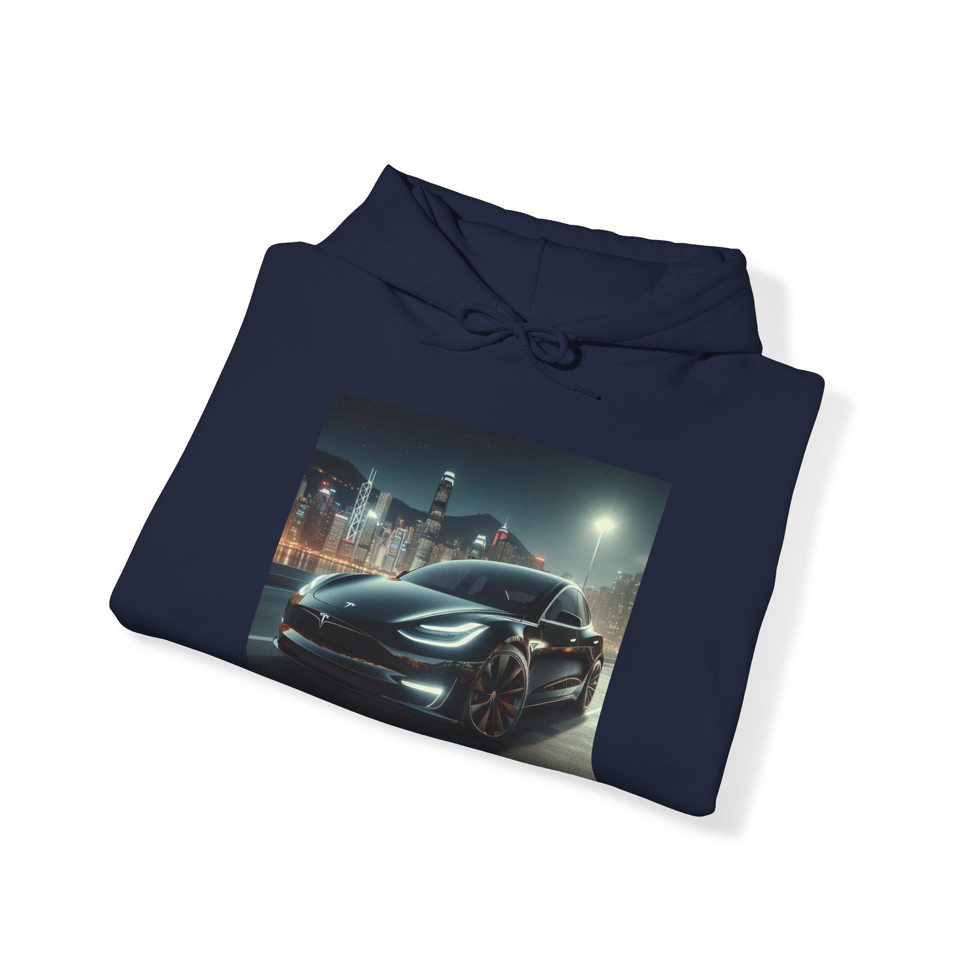 Black Tesla Hoodie Hoodie Printify