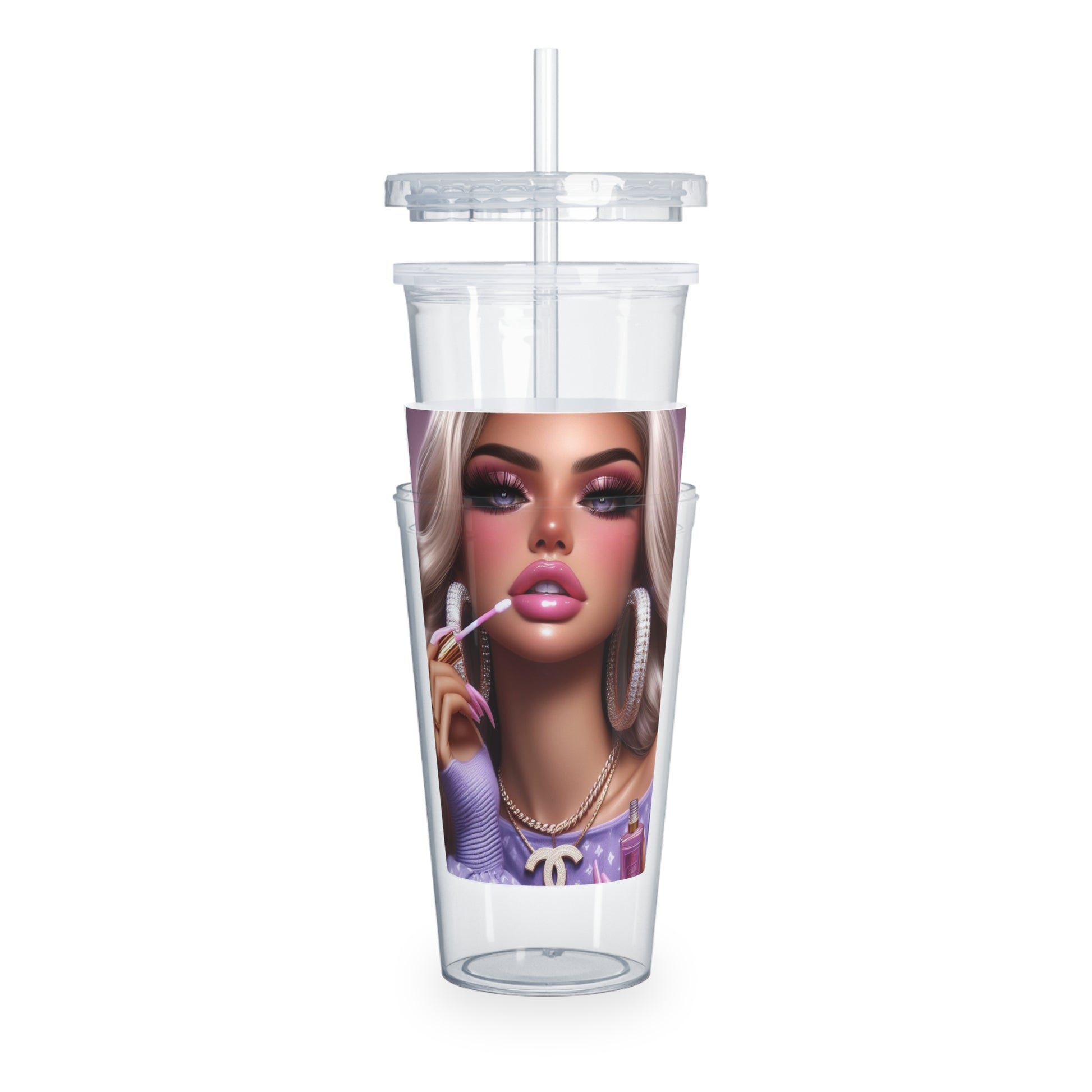 Gloss Up Tumbler with Straw Mug Printify