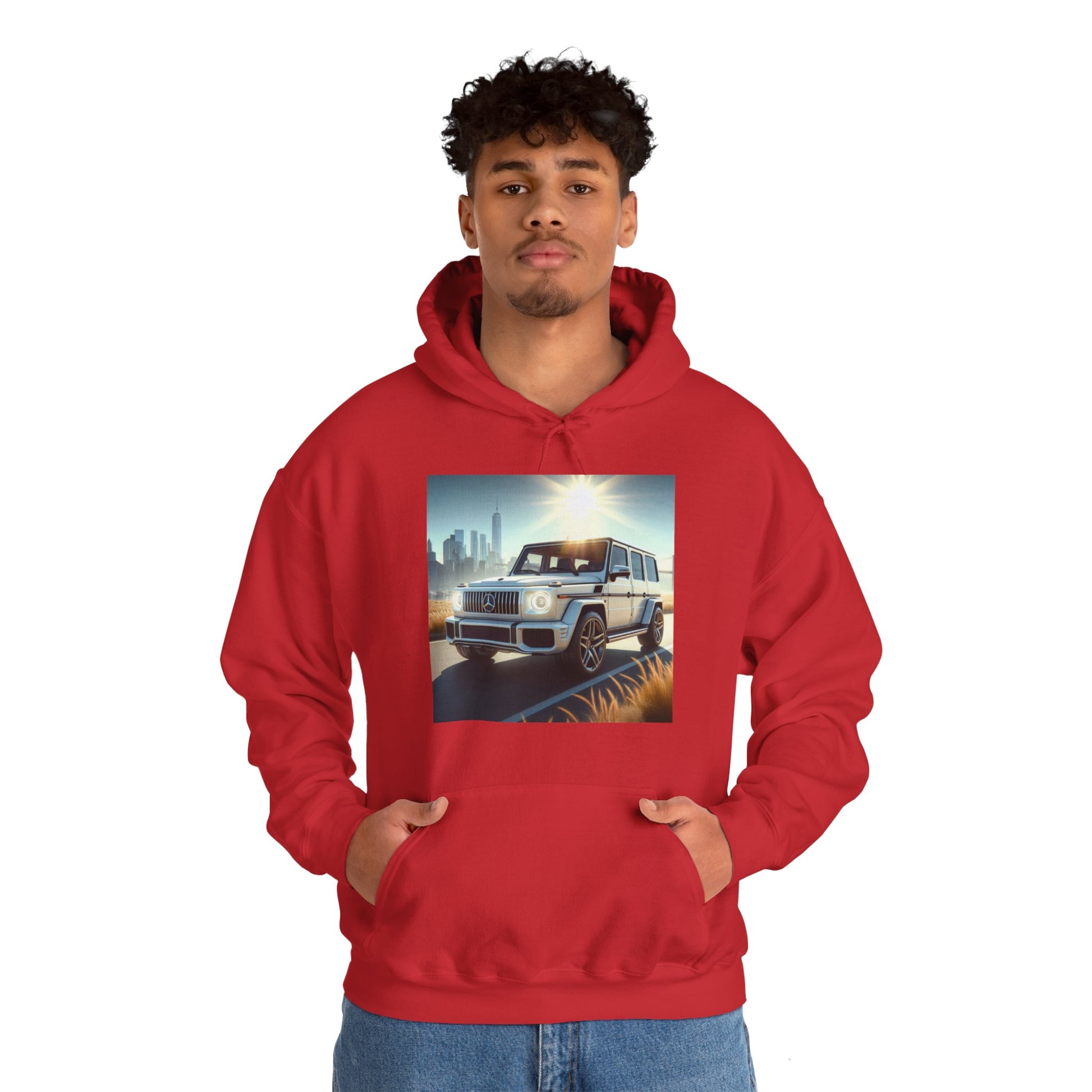 White G-Wagon Hoodie Hoodie Printify