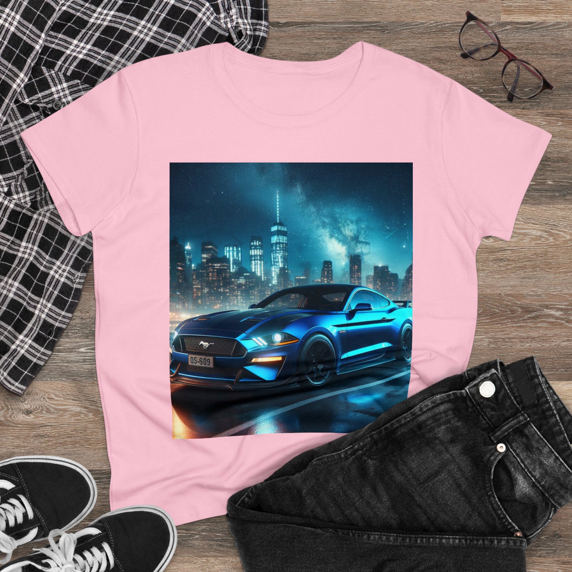 Blue Mustang T-Shirt T-Shirt Printify