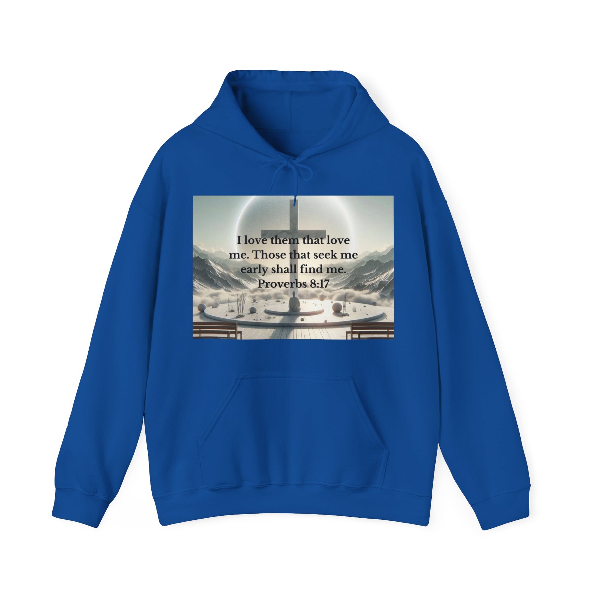 Proverbs 8:17 Hoodie Hoodie Printify Royal S