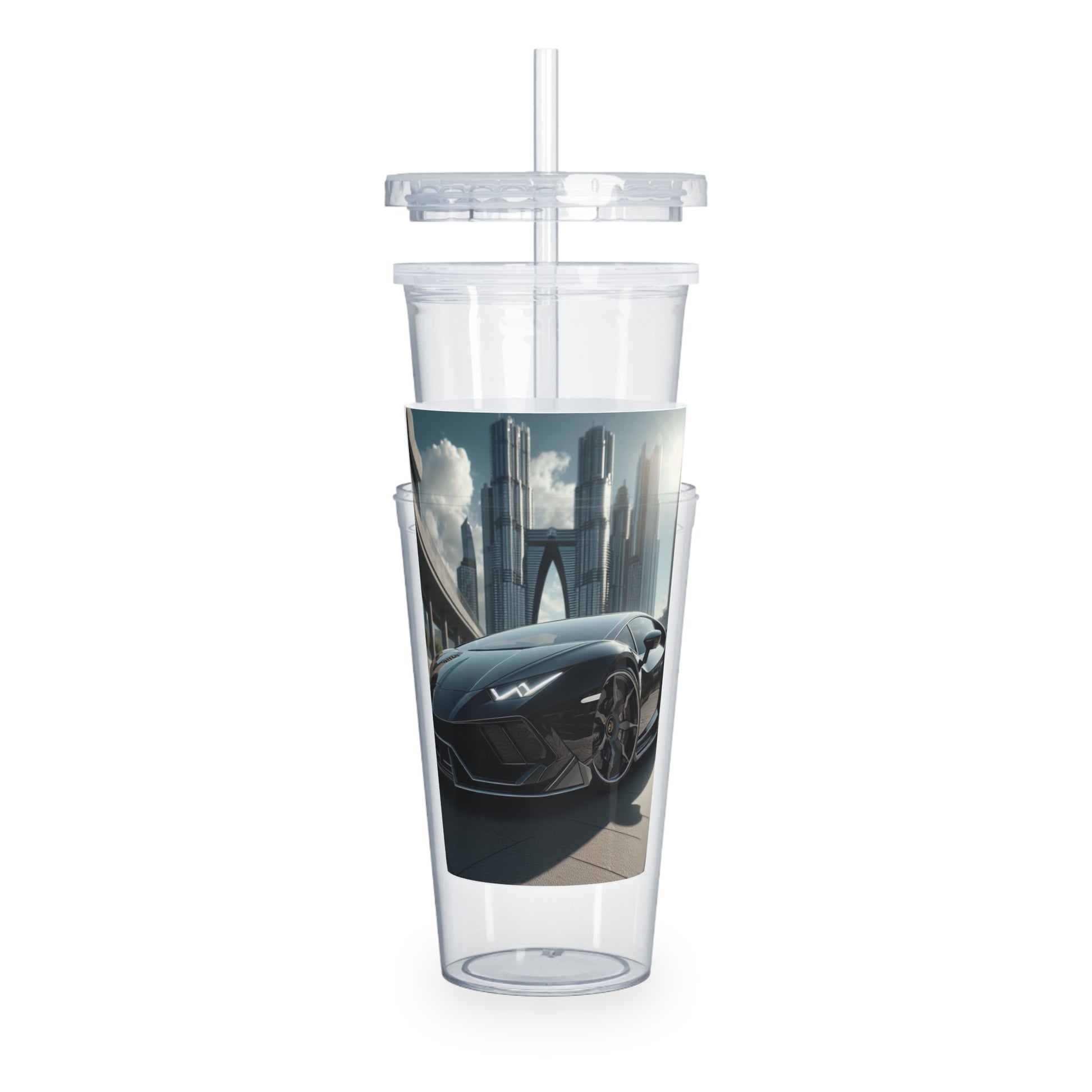 Black Lamborghini Tumbler with Straw Mug Printify