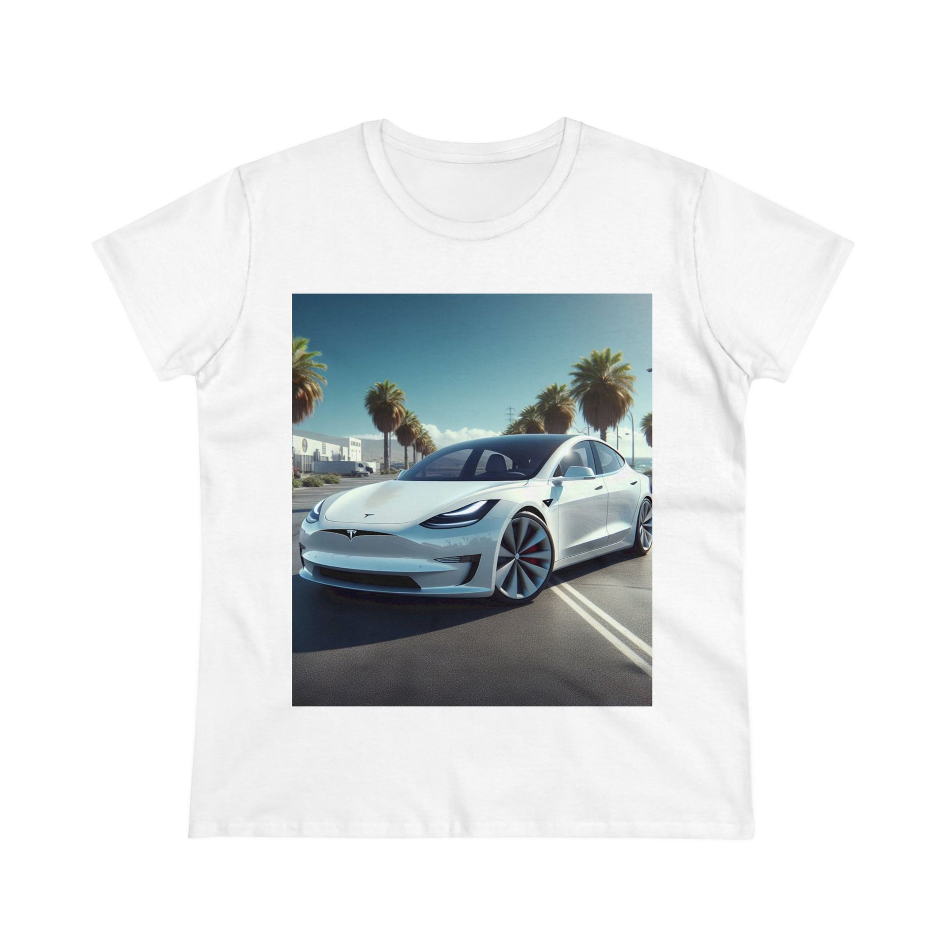 White Tesla T-Shirt T-Shirt Printify White S