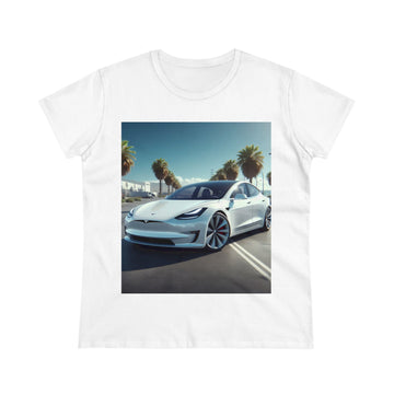 White Tesla T-Shirt T-Shirt Printify White S