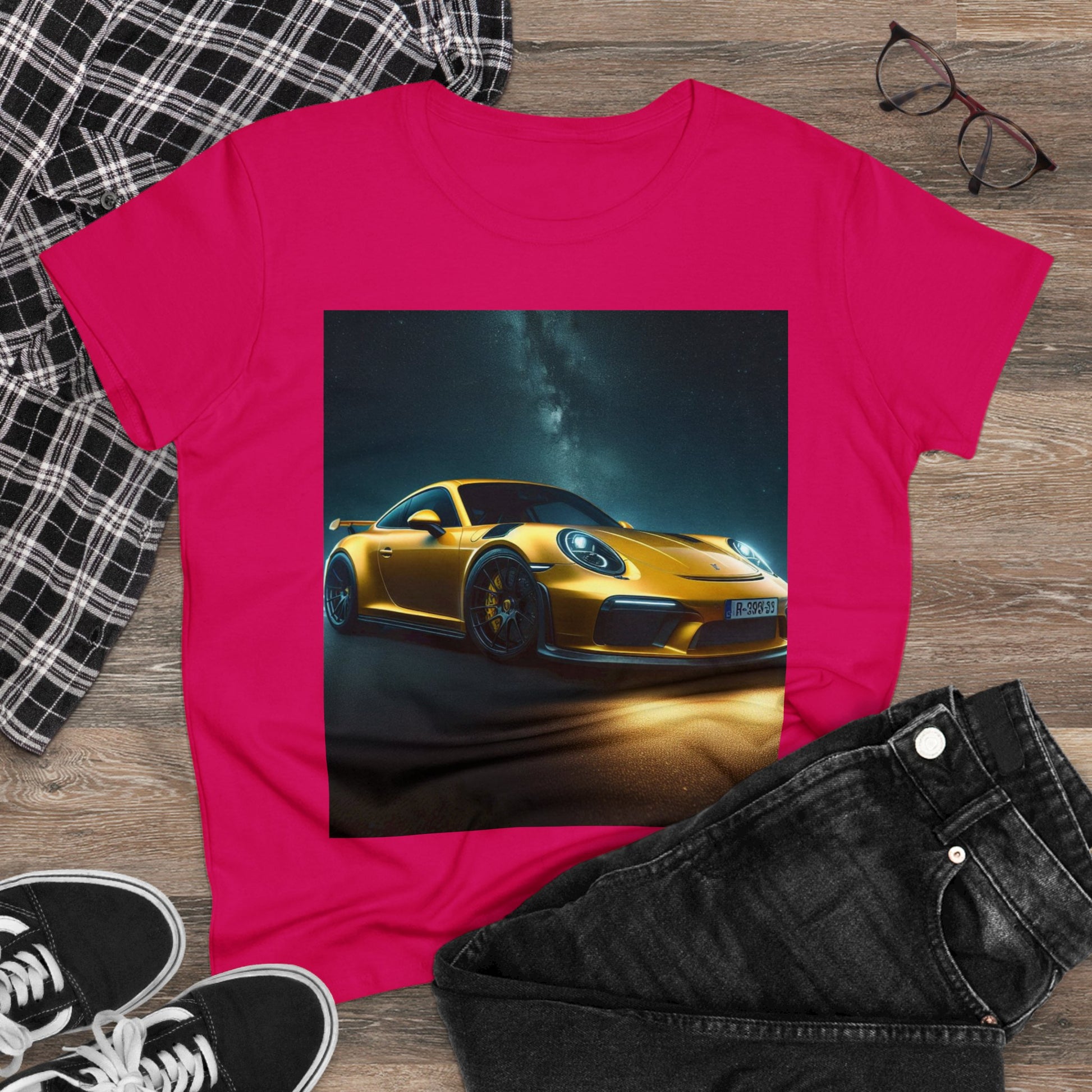 Yellow Porsche T-Shirt T-Shirt Printify