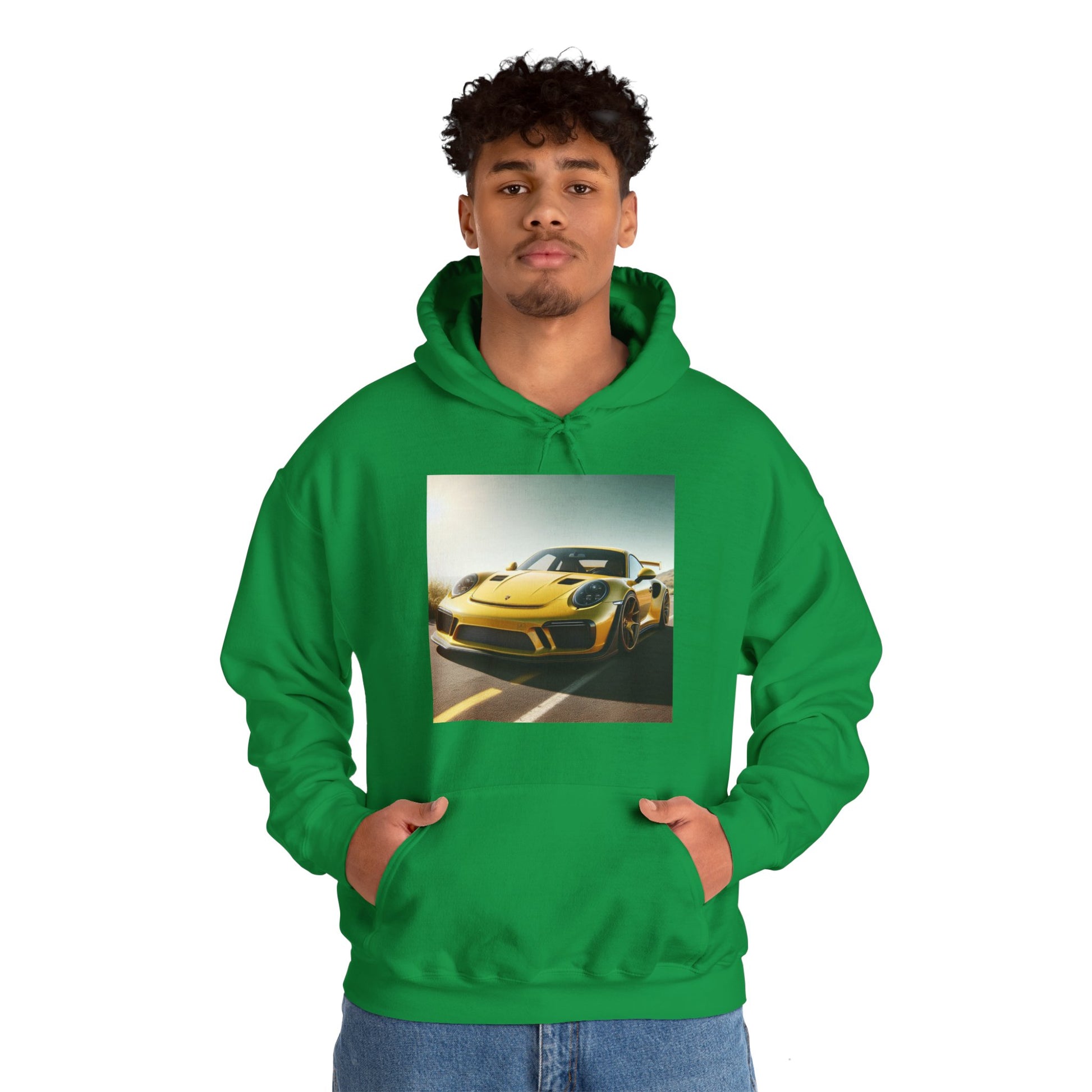 Yellow Porsche Hoodie Hoodie Printify