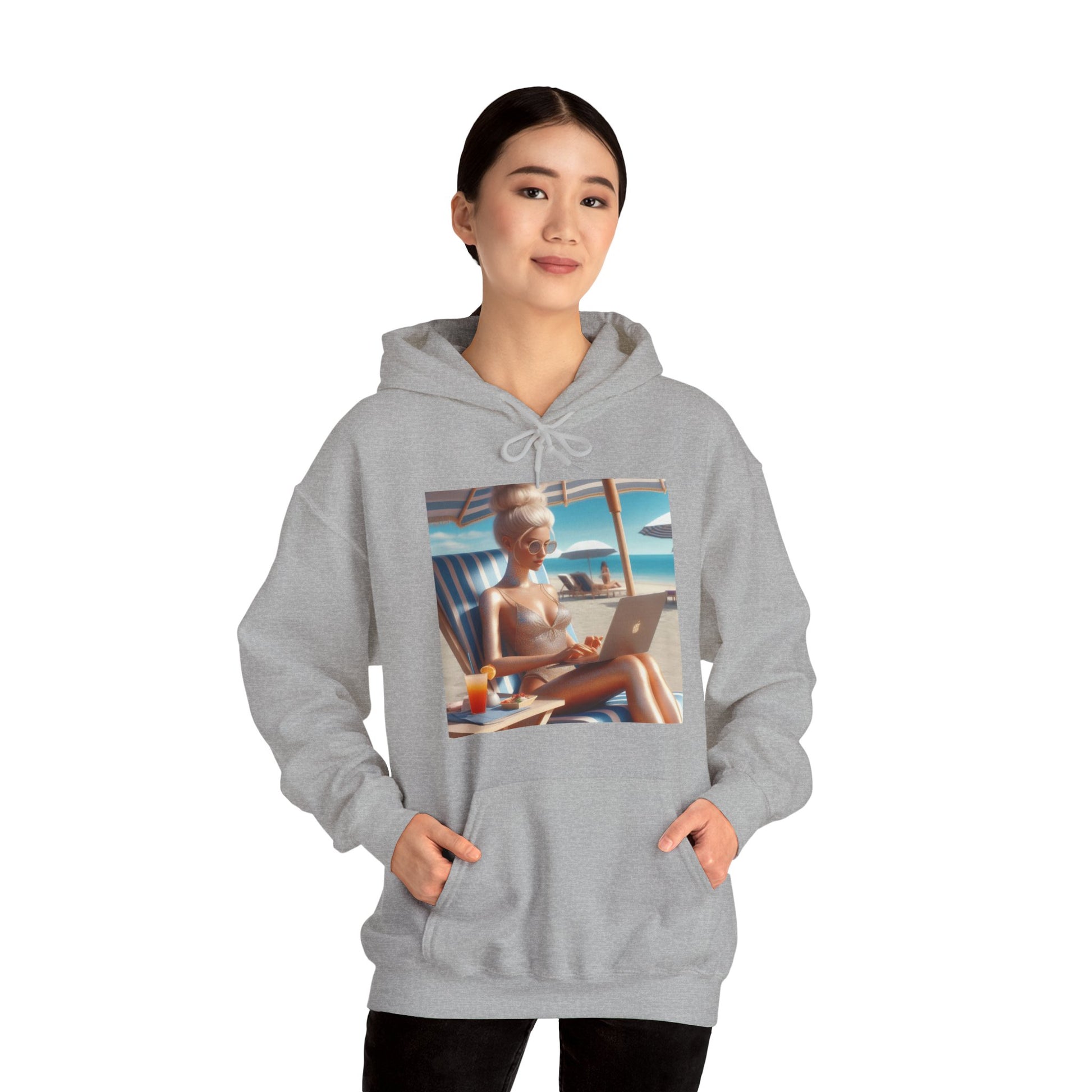 Work Day at the Beach Hoodie Hoodie Printify