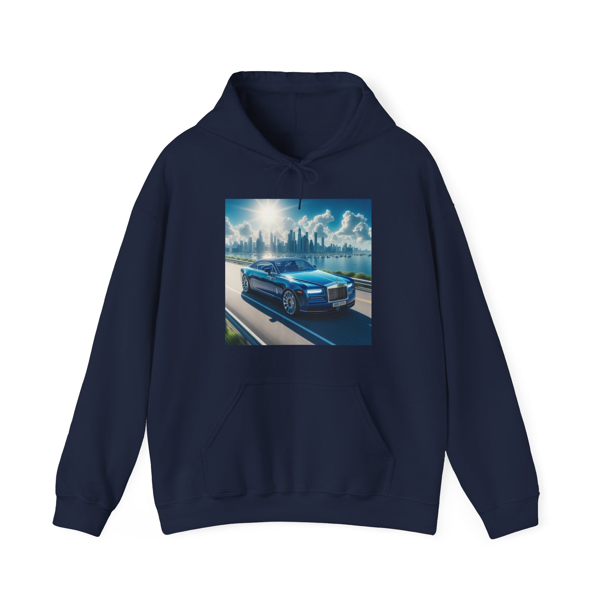 Blue Rolls Royce Hoodie Hoodie Printify Navy S