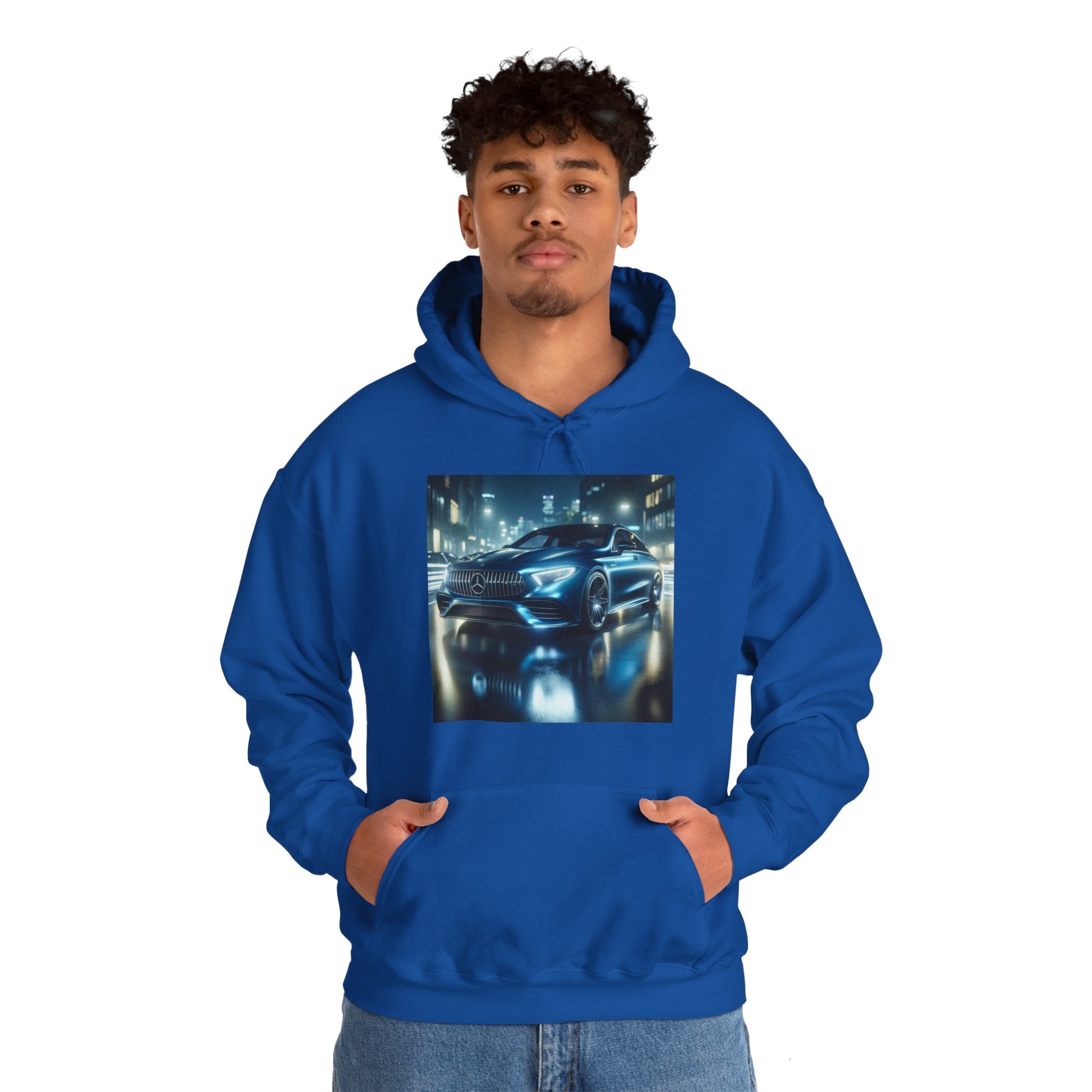 Blue Mercedes Hoodie Hoodie Printify