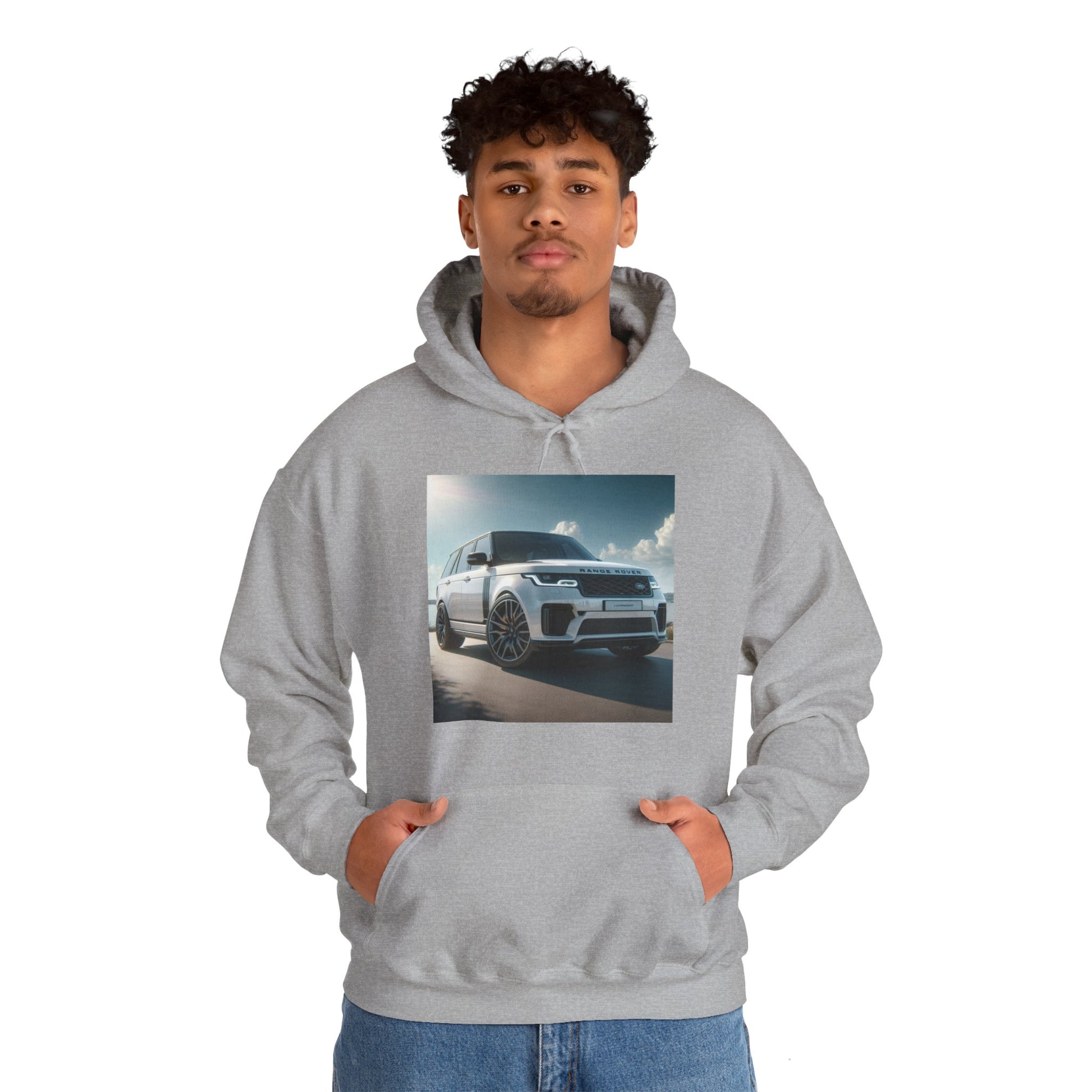 White Range Rover Hoodie Hoodie Printify