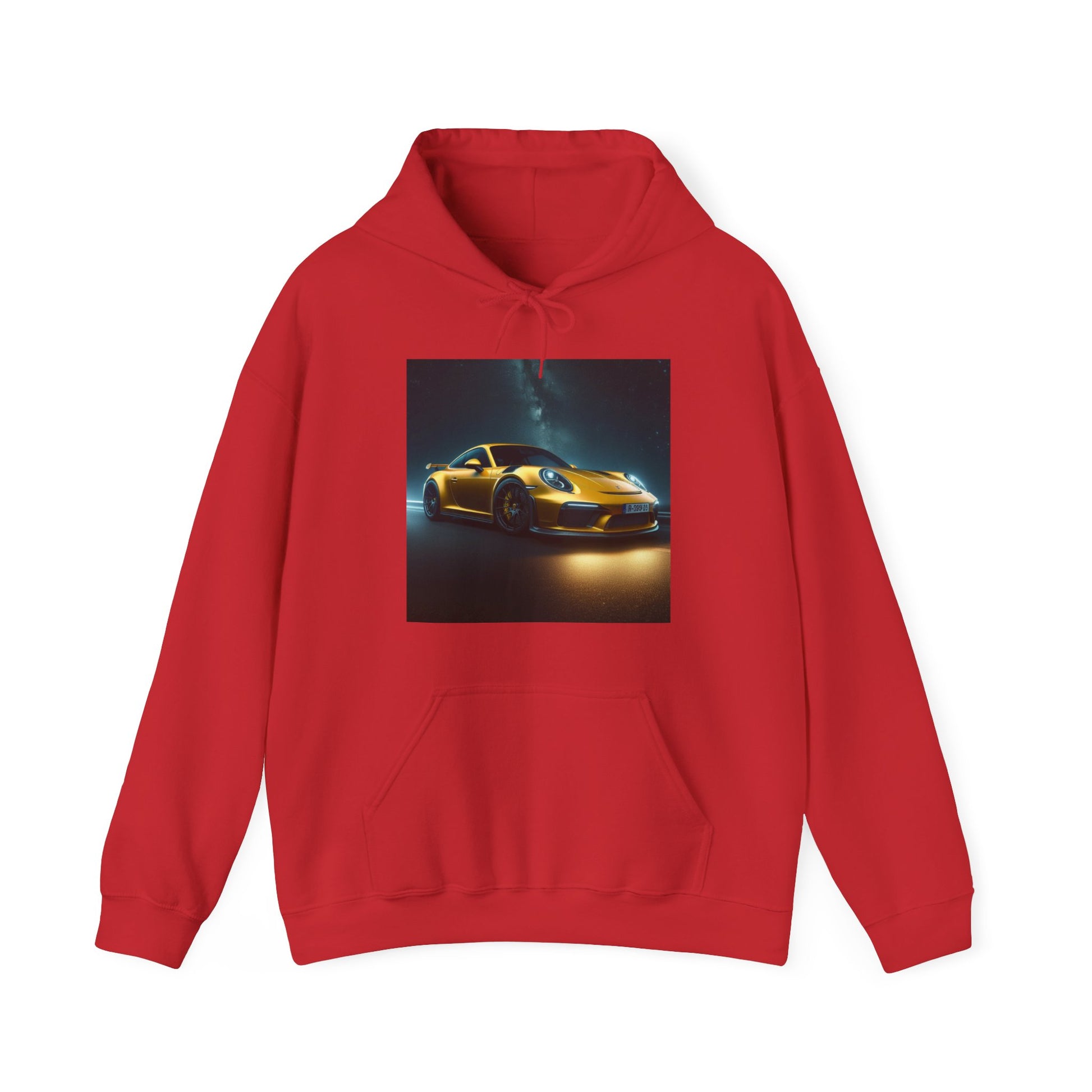 Yellow Porsche Hoodie Hoodie Printify Red S