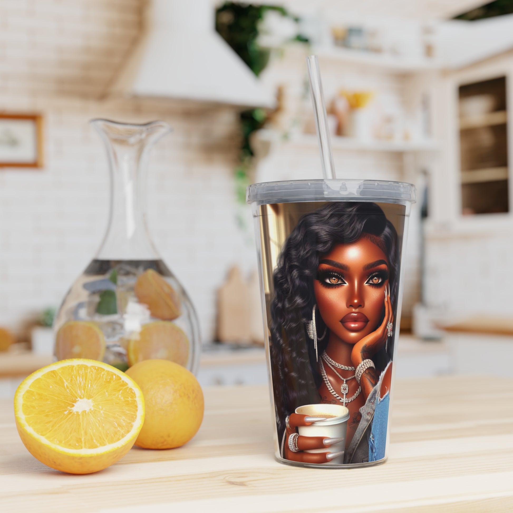 Coffee Break Tumbler with Straw Mug Printify