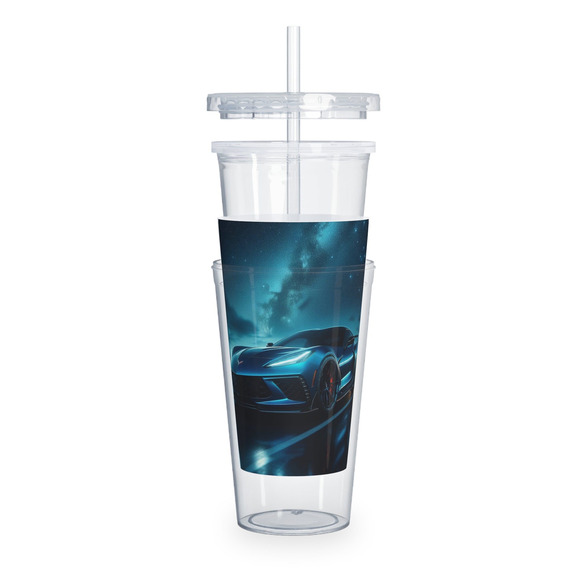 Blue Corvette Tumbler with Straw Mug Printify