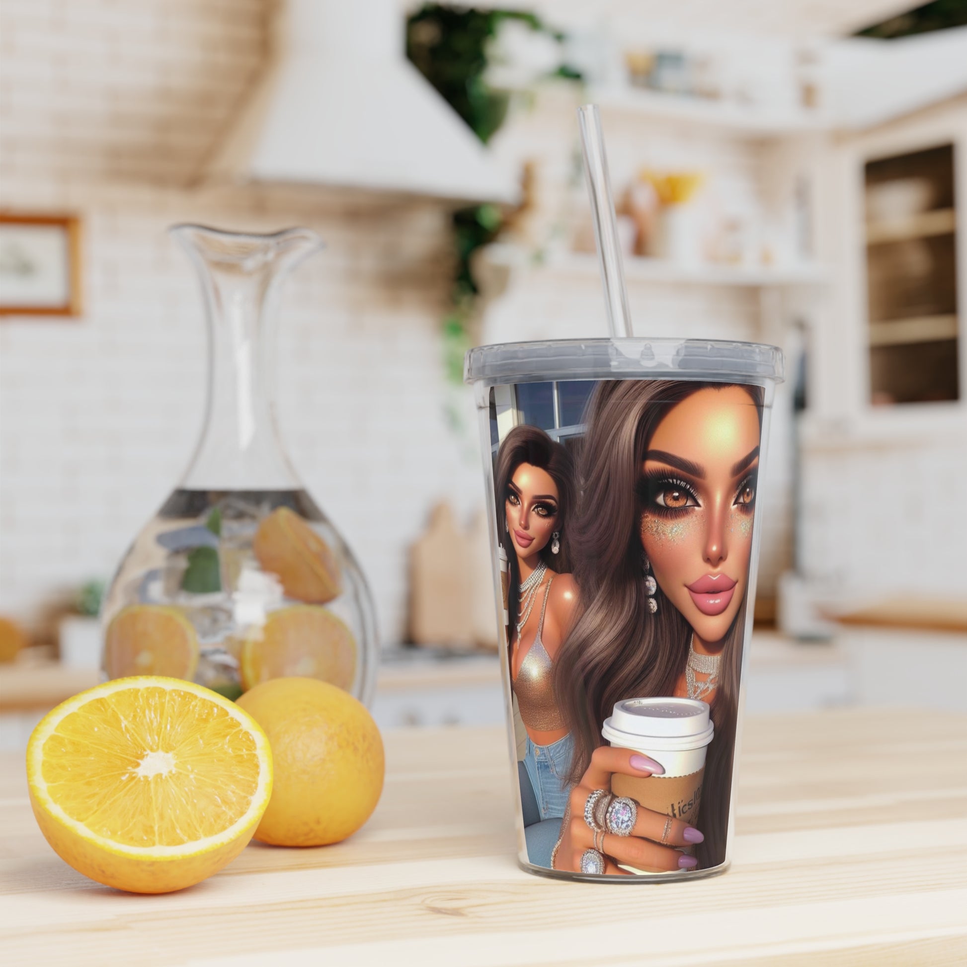 Coffee Baddies Tumbler with Straw Mug Printify