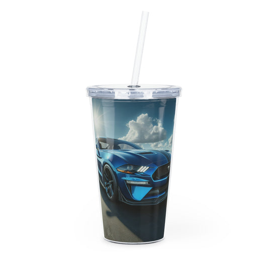 Blue Mustang Tumbler with Straw Mug Printify 20oz Transparent