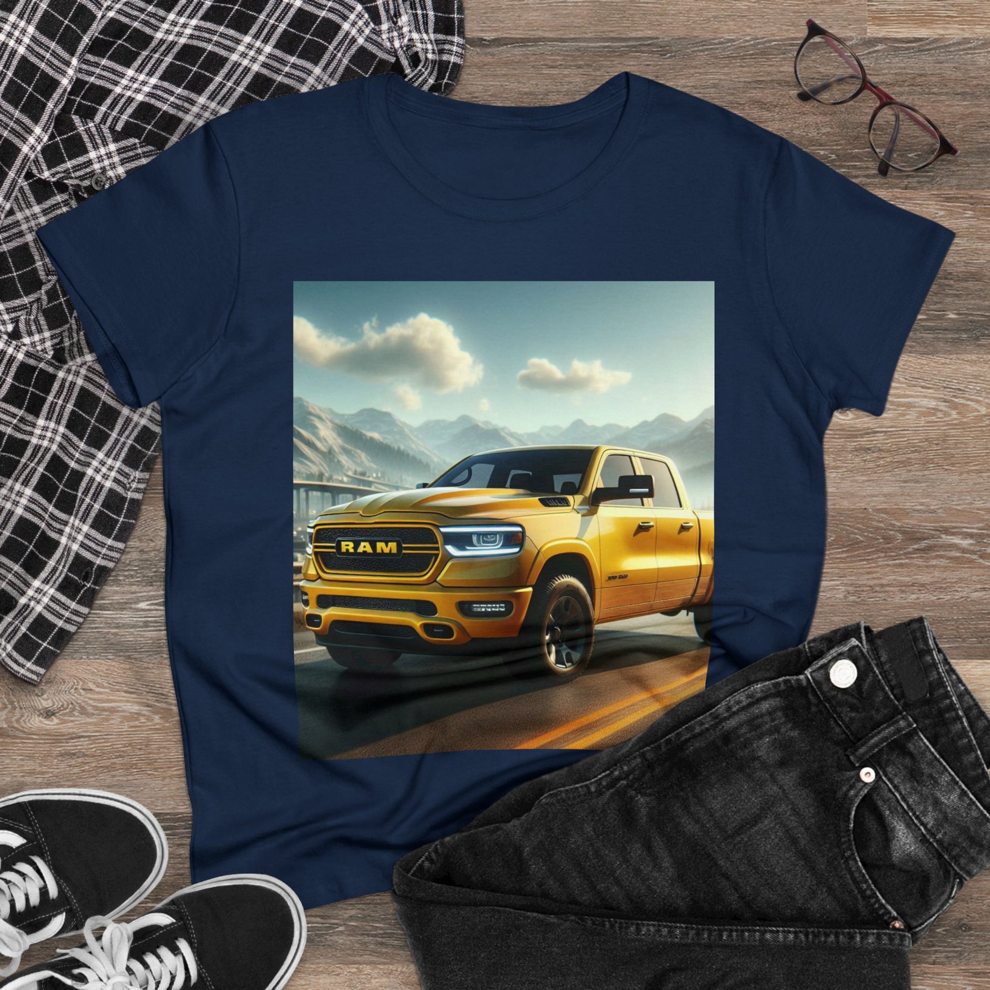 Yellow Dodge Ram T-Shirt T-Shirt Printify