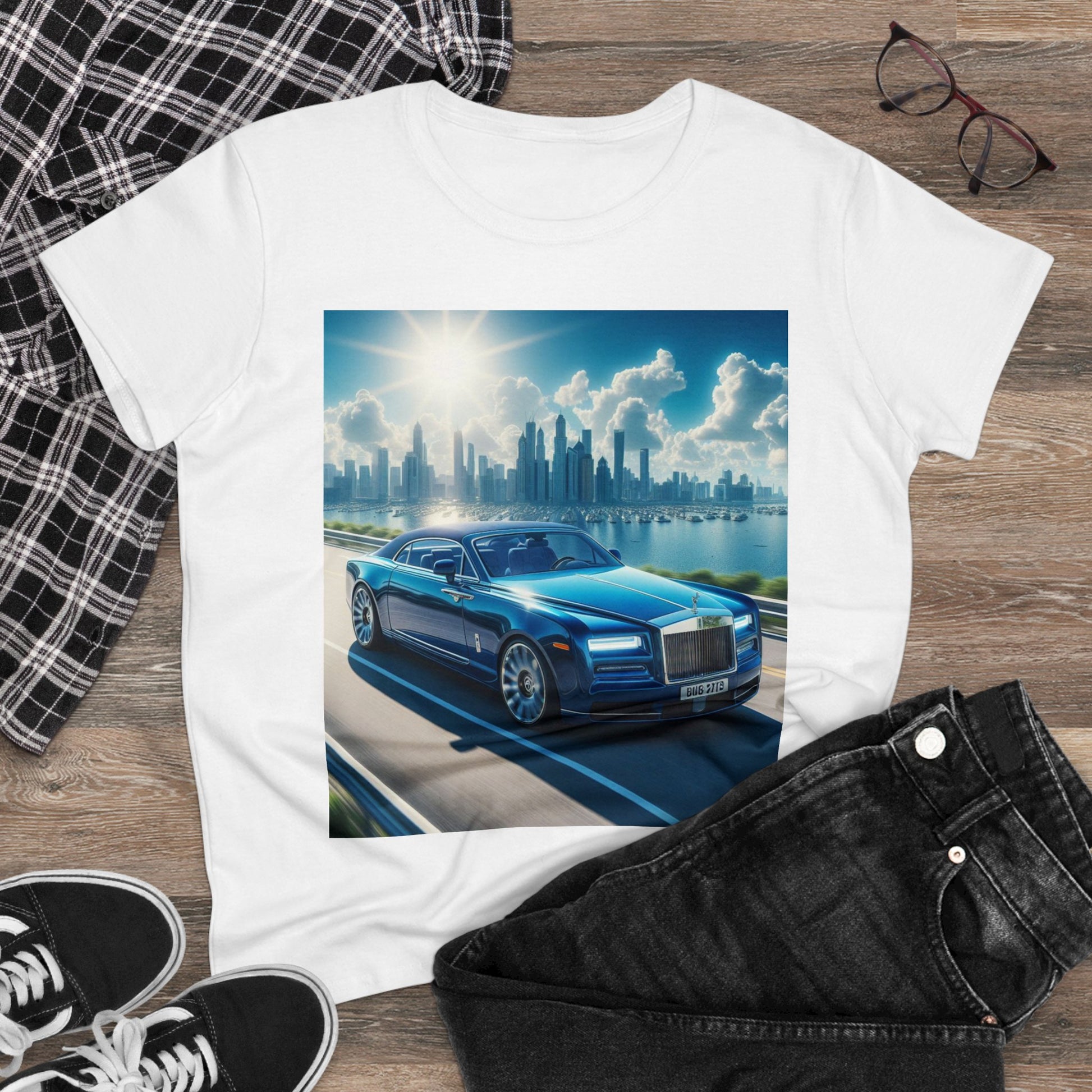 Blue Rolls Royce T-Shirt T-Shirt Printify