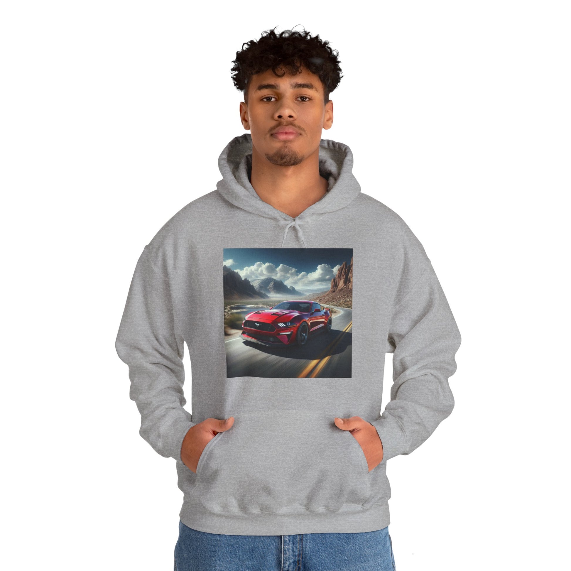 Red Mustang Hoodie Hoodie Printify