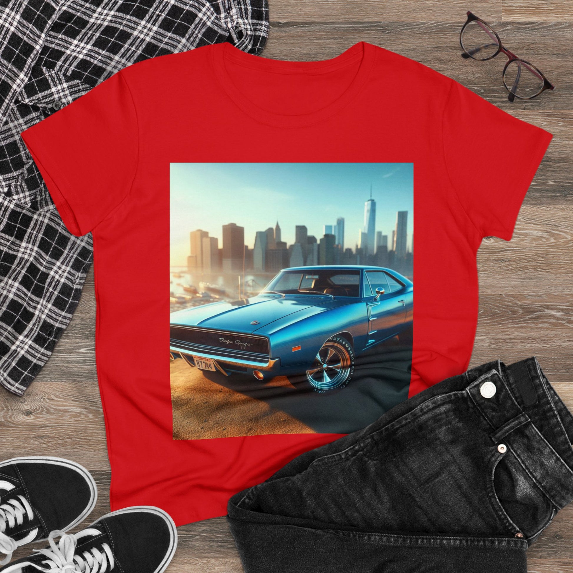 1970 Blue Dodge Charger T-Shirt T-Shirt Printify