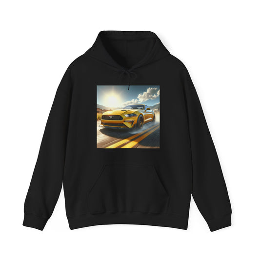 Yellow Mustang Hoodie Hoodie Printify Black S