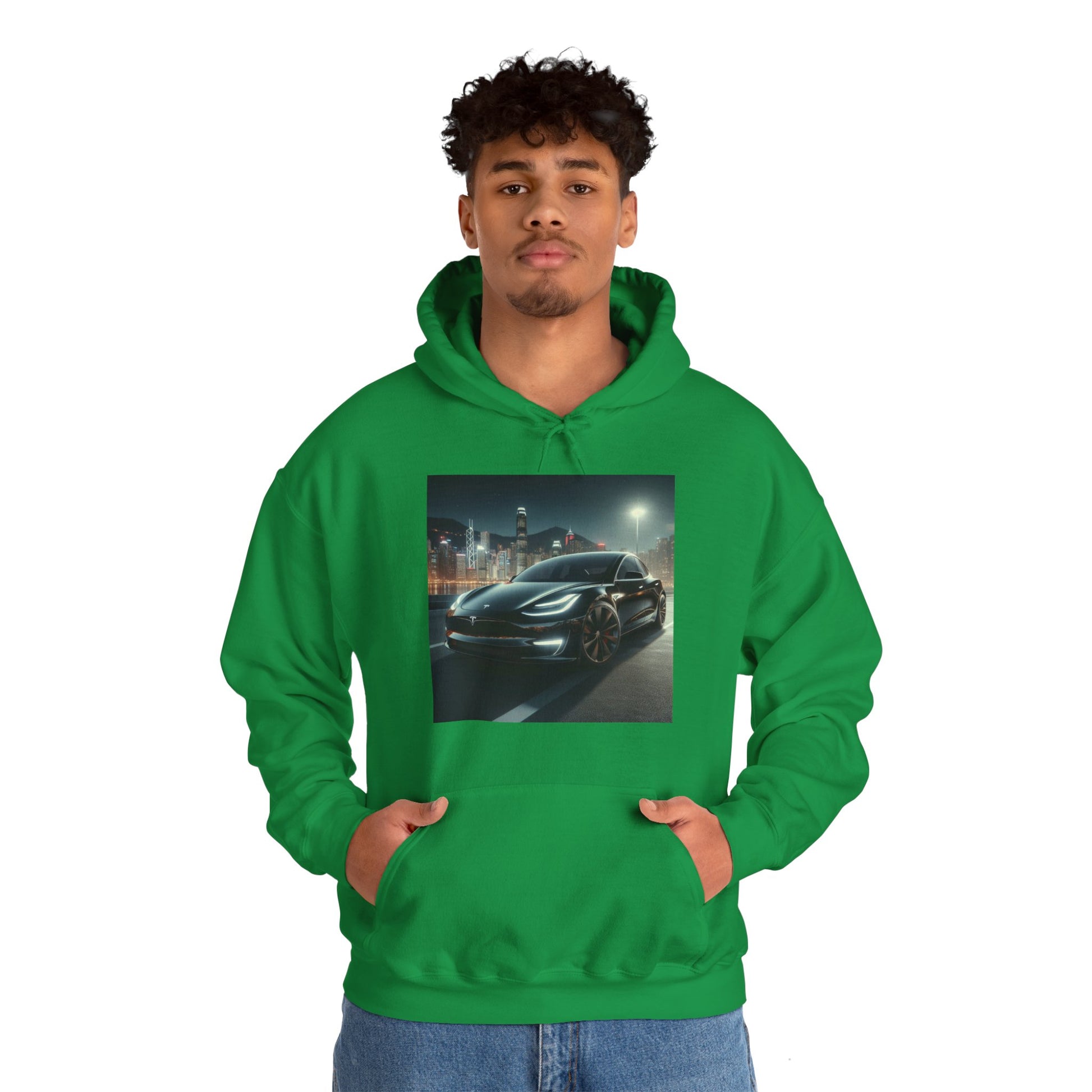 Black Tesla Hoodie Hoodie Printify
