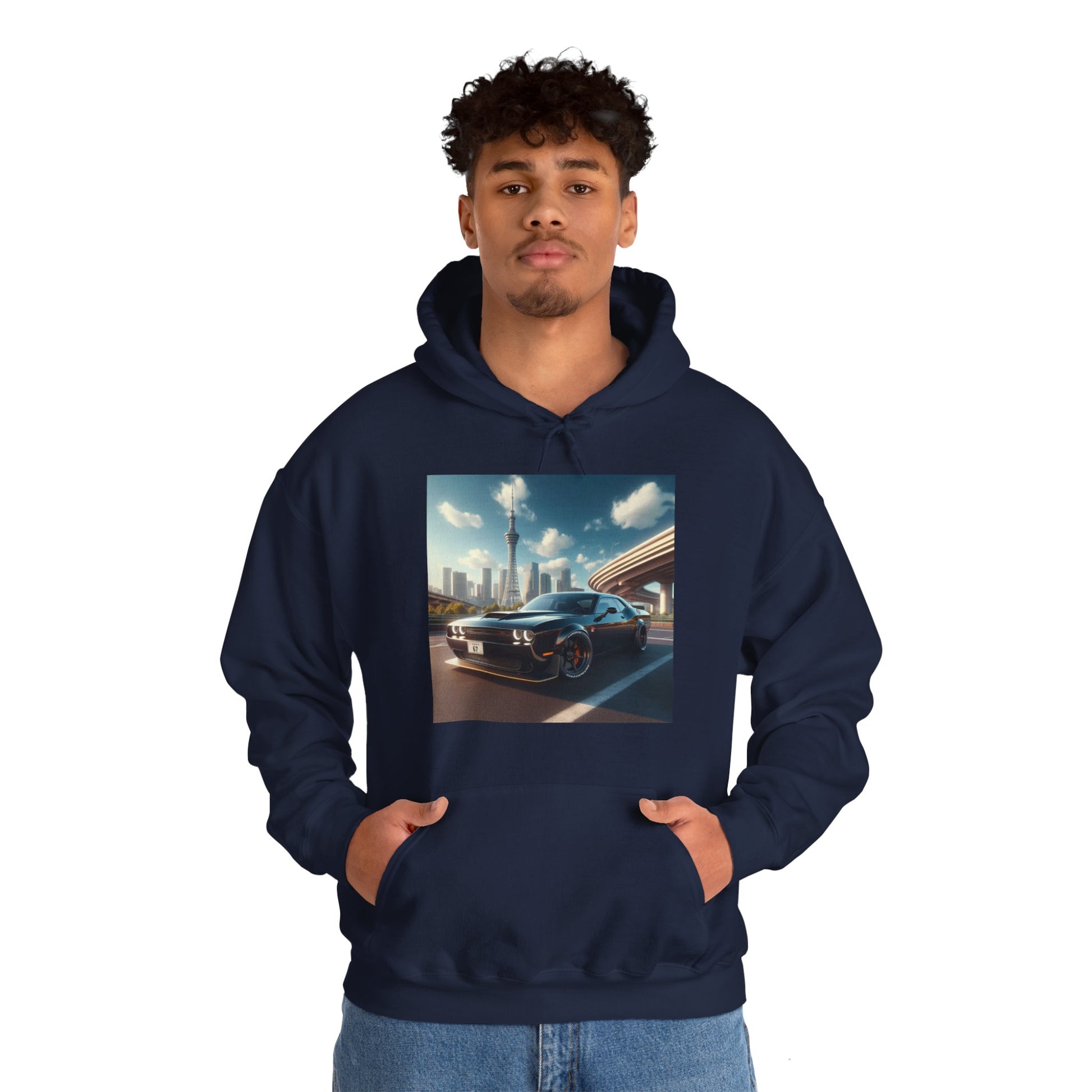 Black Challenger Hoodie Hoodie Printify