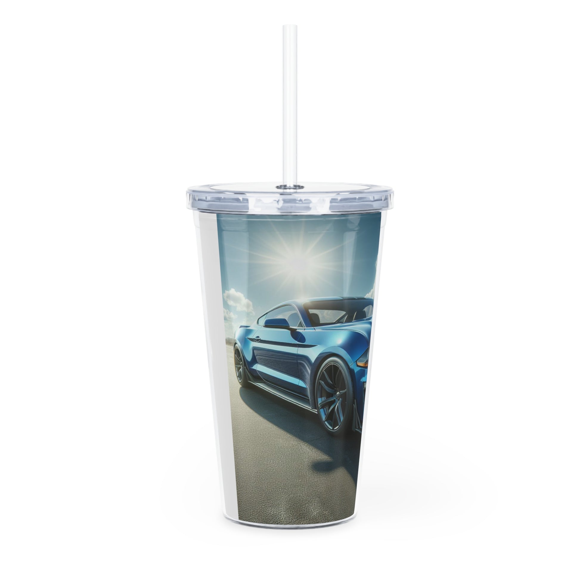 Blue Mustang Tumbler with Straw Mug Printify