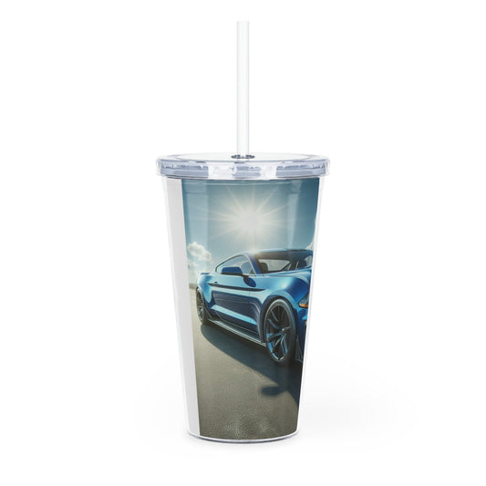 Blue Mustang Tumbler with Straw Mug Printify