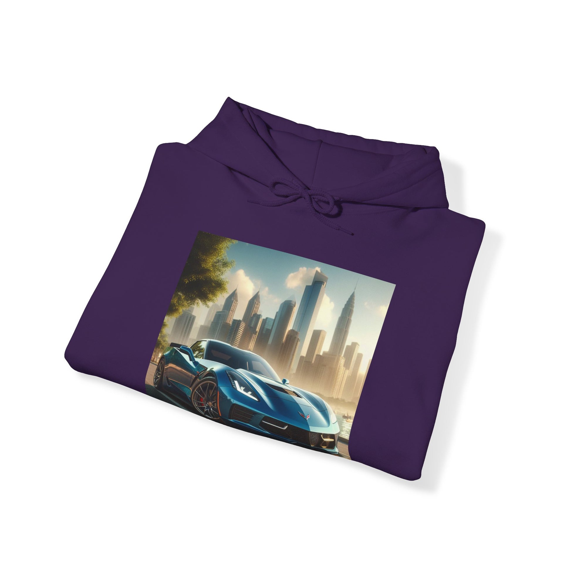 Blue Corvette Hoodie Hoodie Printify