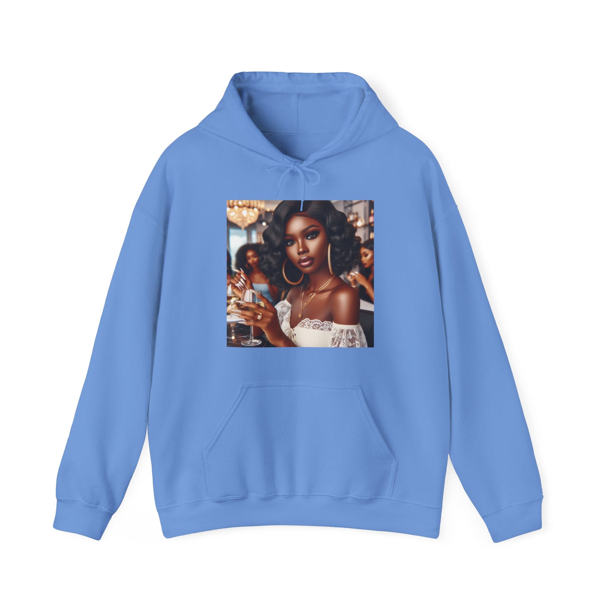 Wine Down Hoodie Hoodie Printify Carolina Blue S
