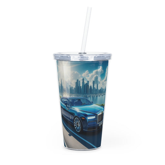Blue Rolls Royce Tumbler with Straw Mug Printify 20oz Transparent