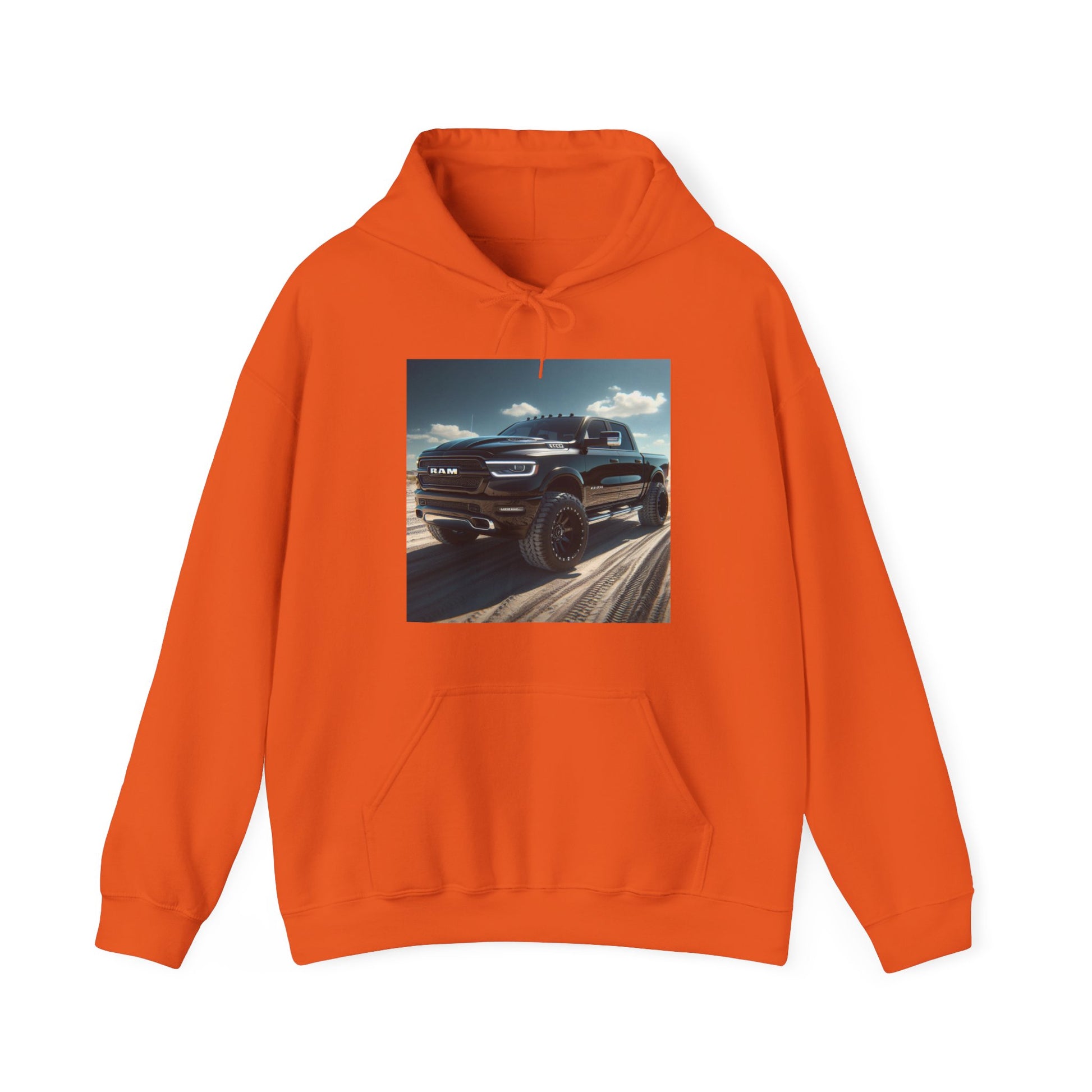 Black Dodge Ram Hoodie Hoodie Printify Orange S