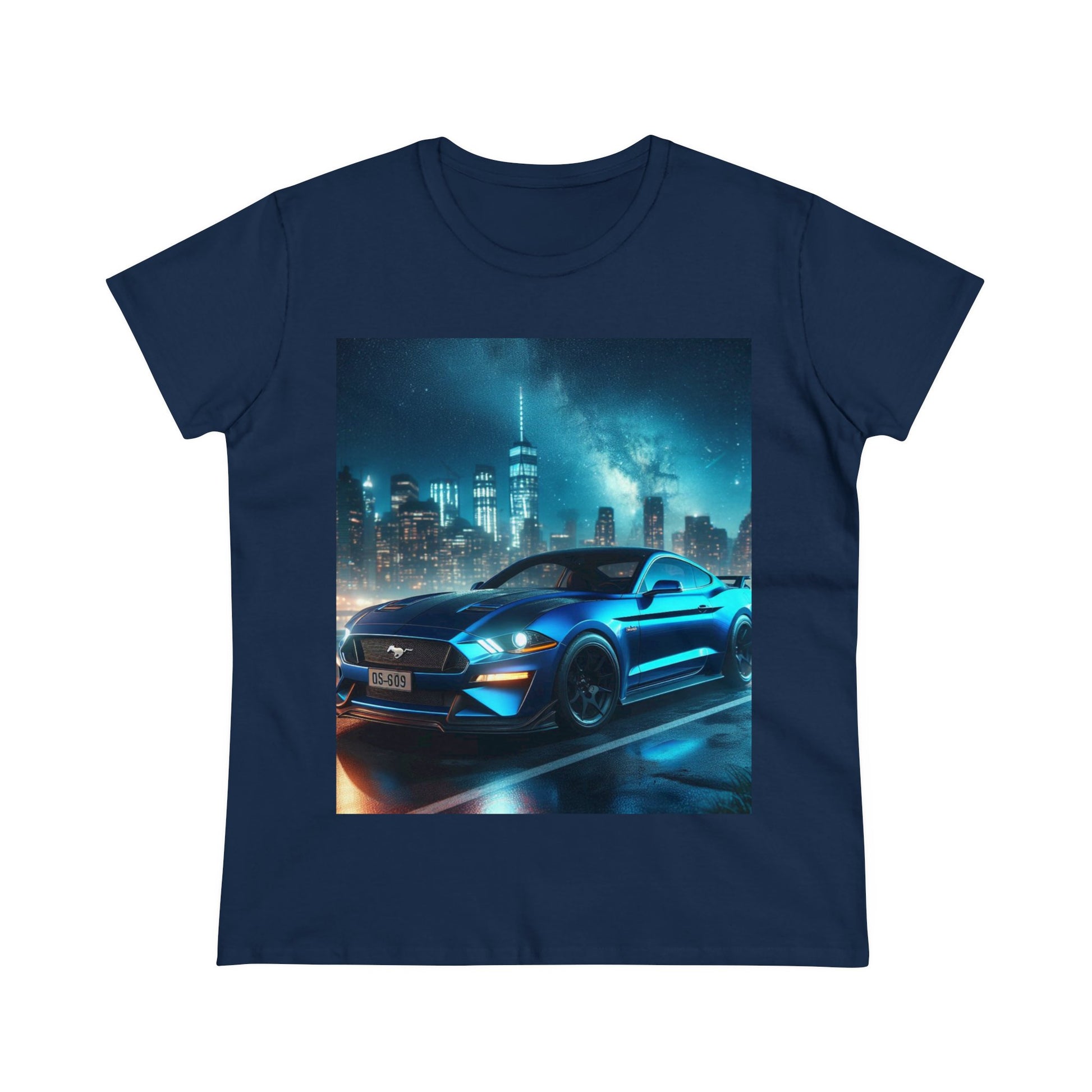 Blue Mustang T-Shirt T-Shirt Printify Navy S