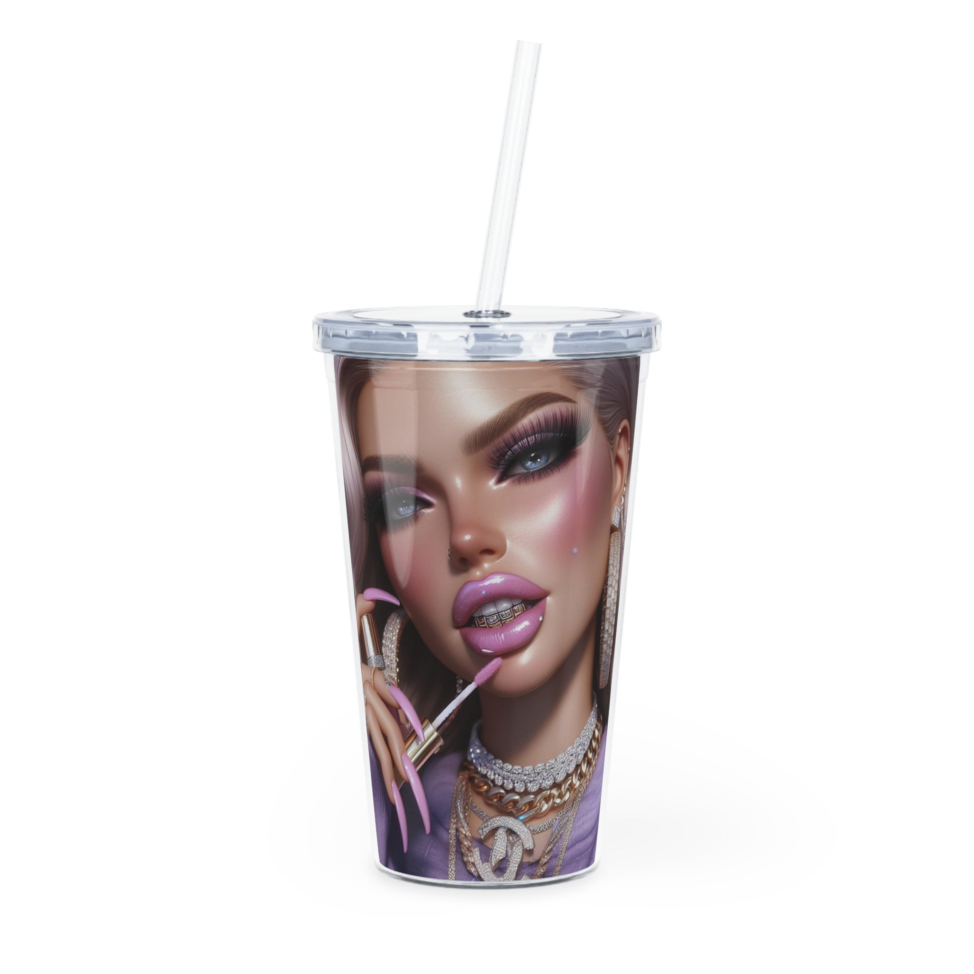Gloss Up Tumbler with Straw Mug Printify 20oz Transparent