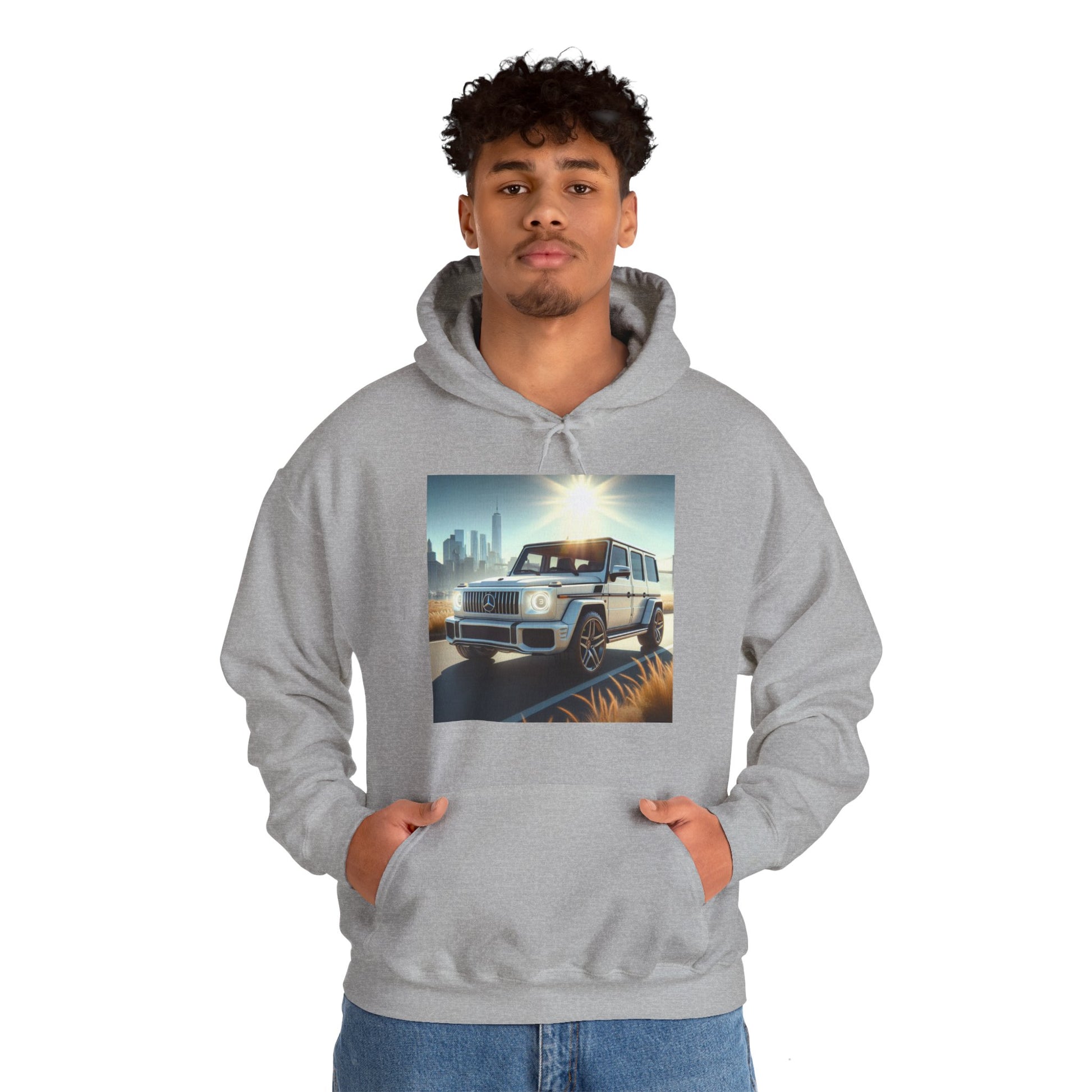 White G-Wagon Hoodie Hoodie Printify