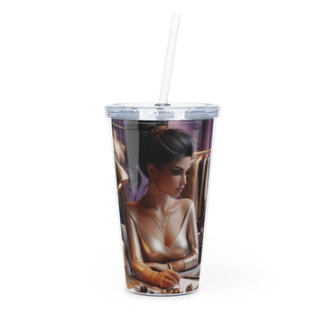 Fashion and Beauty Tumbler with Straw Mug Printify 20oz Transparent