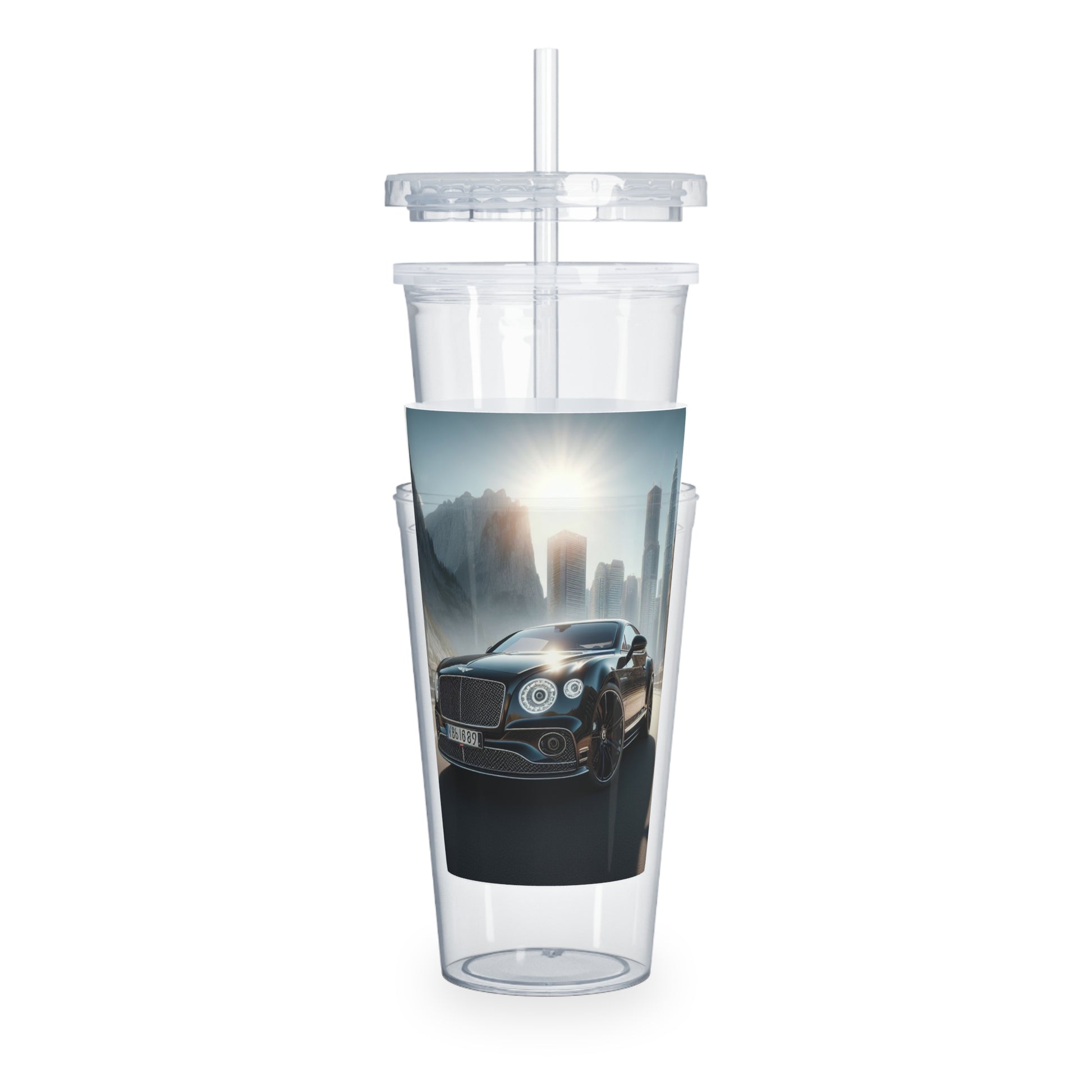 Black Bentley Tumbler with Straw Mug Printify