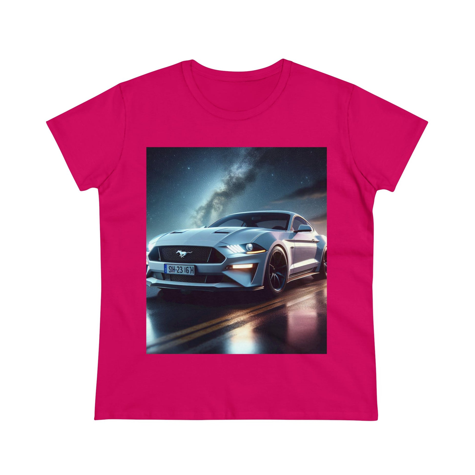 White Mustang T-Shirt T-Shirt Printify Heliconia S