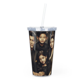 Family Portrait Tumbler with Straw Mug Printify 20oz Transparent