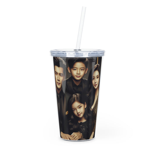 Family Portrait Tumbler with Straw Mug Printify 20oz Transparent