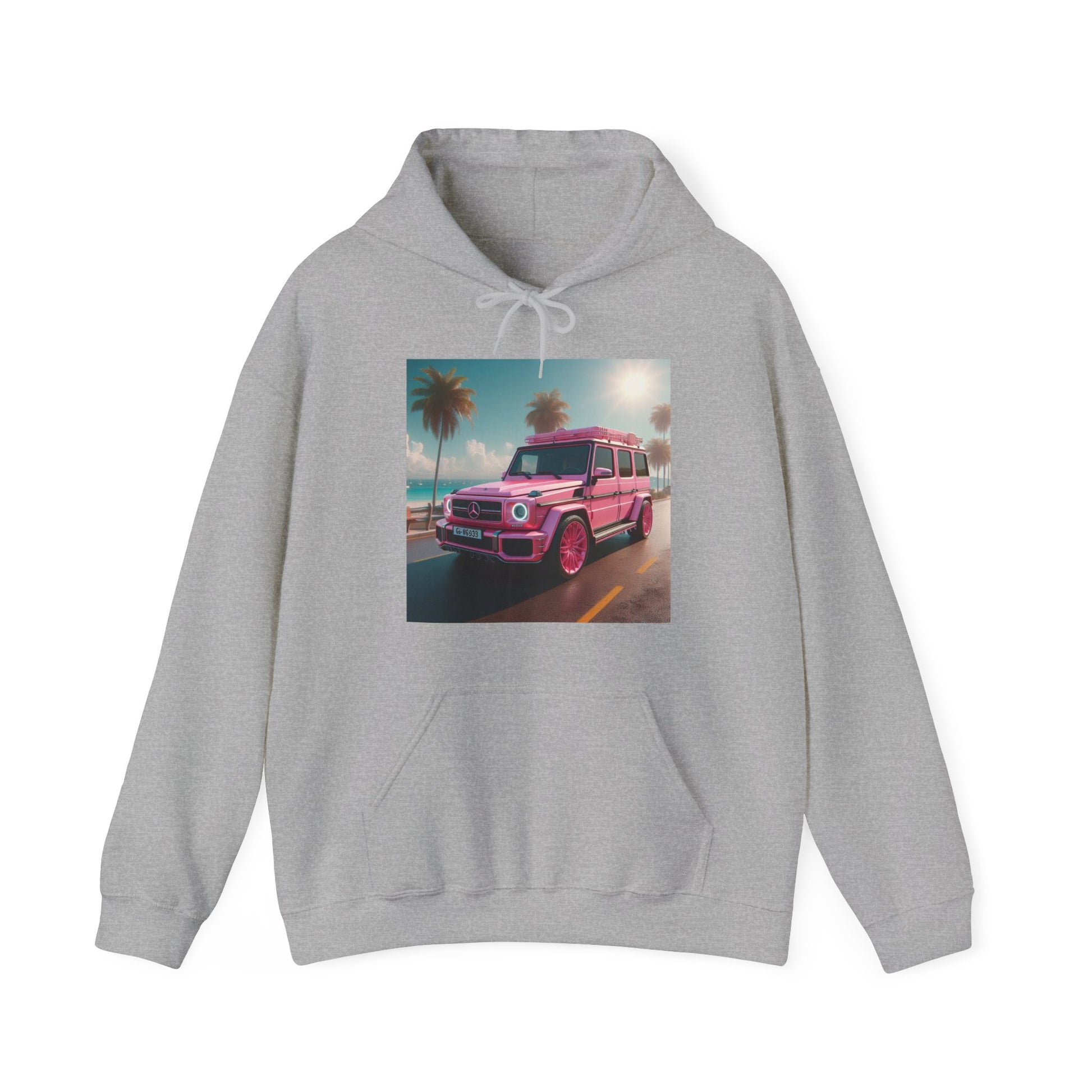 Pink G-Wagon Hoodie Hoodie Printify Sport Grey S